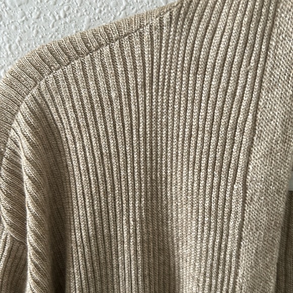 EILEEN FISHER ORGANIC LINEN DELAVE HIGH COLLAR CARDIGAN - Picture 3 of 9